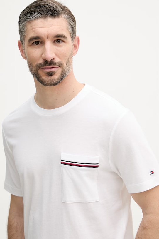 Tommy Hilfiger t-shirt męski bawełniany biały MW0MW42397