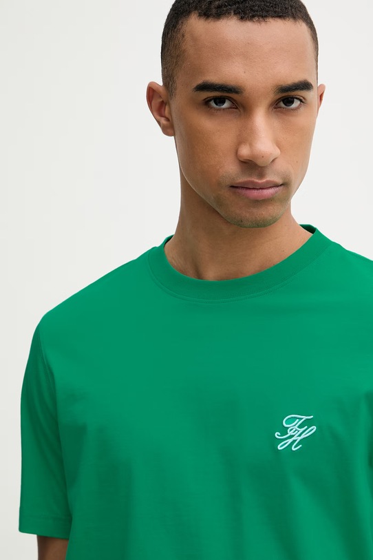 Tommy Hilfiger basic tričko pánske bavlnené SUMMER zelená MW0MW43066