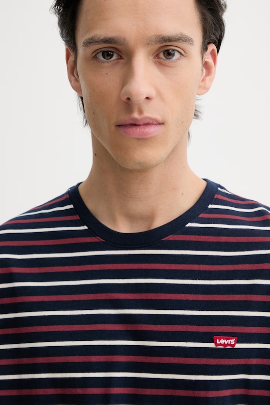 Bombažna kratka majica Levi's SS ORIGINAL HM mornarsko modra 56605.0302