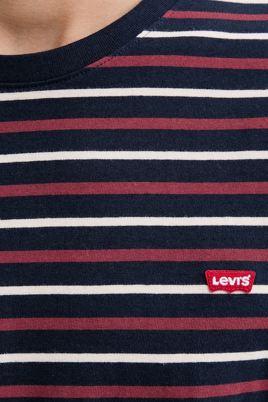 Bombažna kratka majica Levi's SS ORIGINAL HM 56605.0302 mornarsko modra