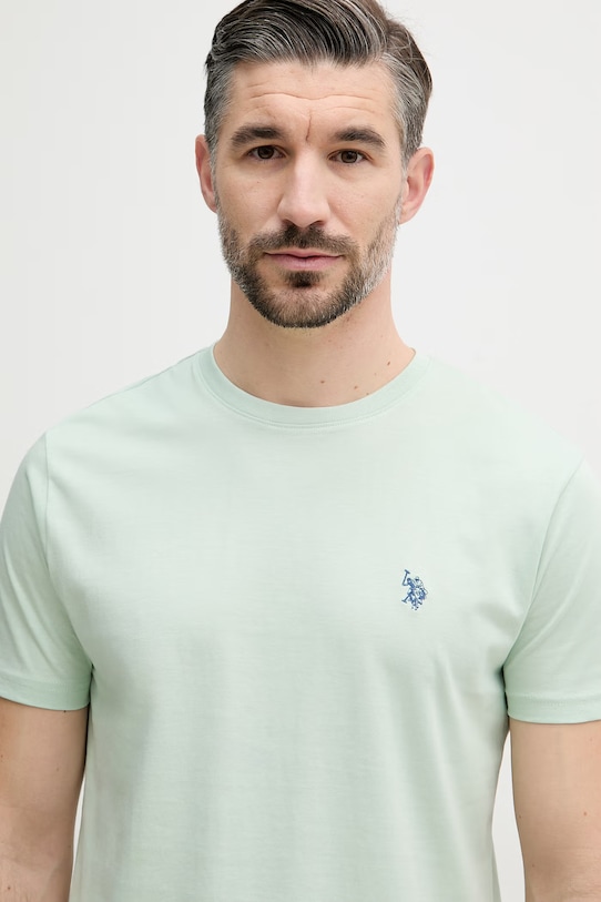 Bavlnené tričko U.S. Polo Assn. DHM zelená MUP3310