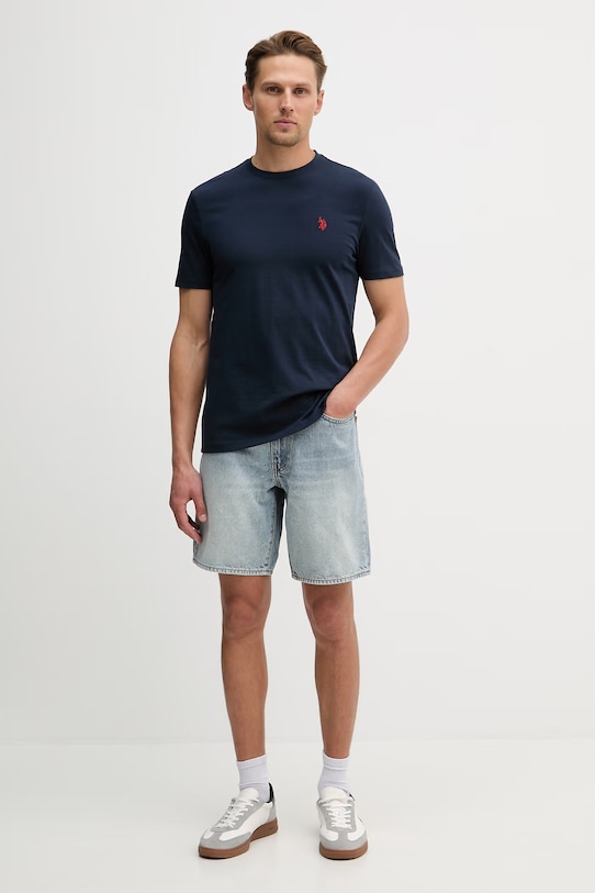 Бавовняна футболка U.S. Polo Assn. DHM MUP3310 темно-синій SS26