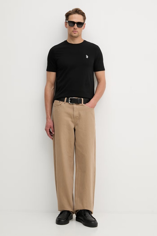 Бавовняна футболка U.S. Polo Assn. DHM MUP3310 чорний SS26