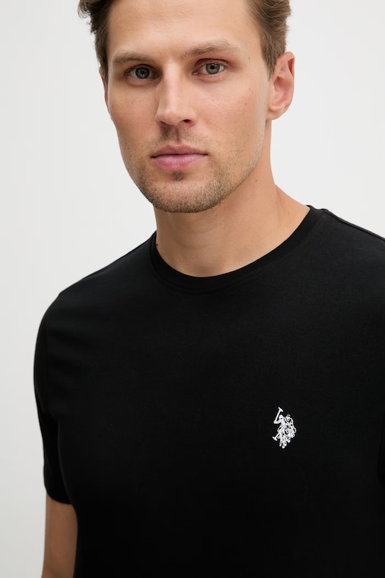 Бавовняна футболка U.S. Polo Assn. DHM чорний MUP3310