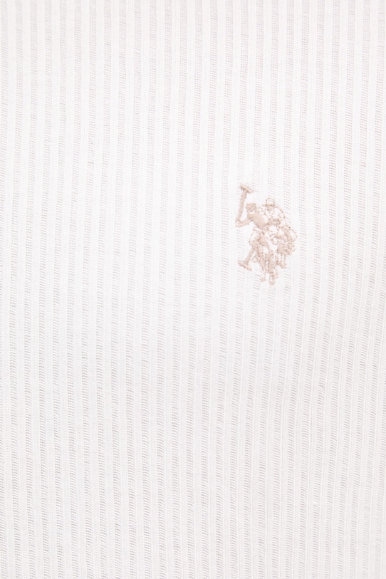 U.S. Polo Assn. t-shirt da uomo in cotone RIB TEXTURE MUP4646 bianco