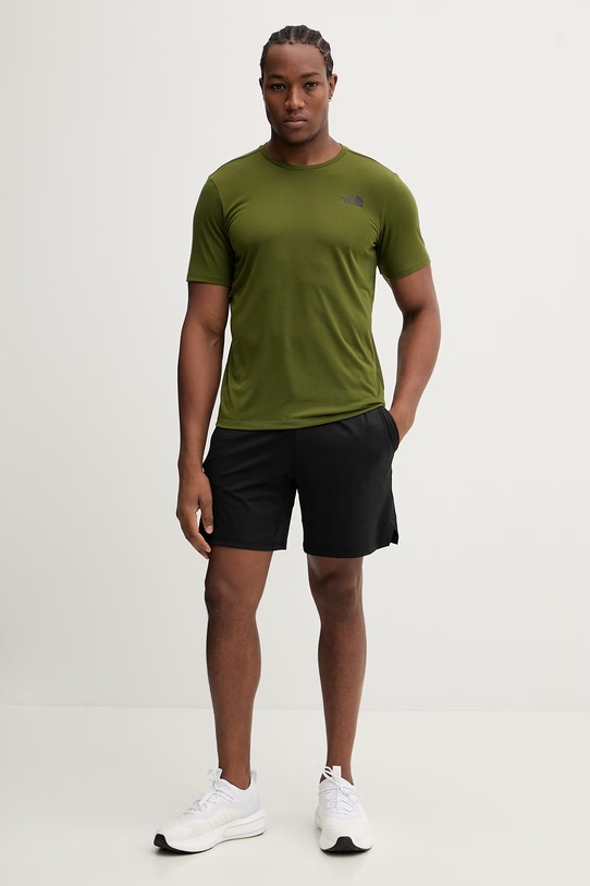 Μπλουζάκι προπόνησης The North Face FOUNDATION MOUNT NF0A8HEYBRI1 πράσινο SS26