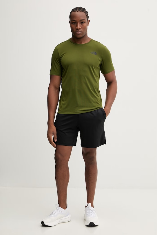 Μπλουζάκι προπόνησης The North Face FOUNDATION MOUNT NF0A8HEYBRI1 πράσινο SS26