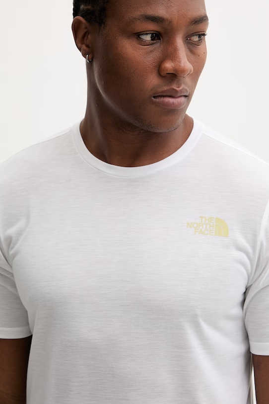 The North Face t-shirt treningowy FOUNDATION MOUNT biały NF0A8HEYFN41