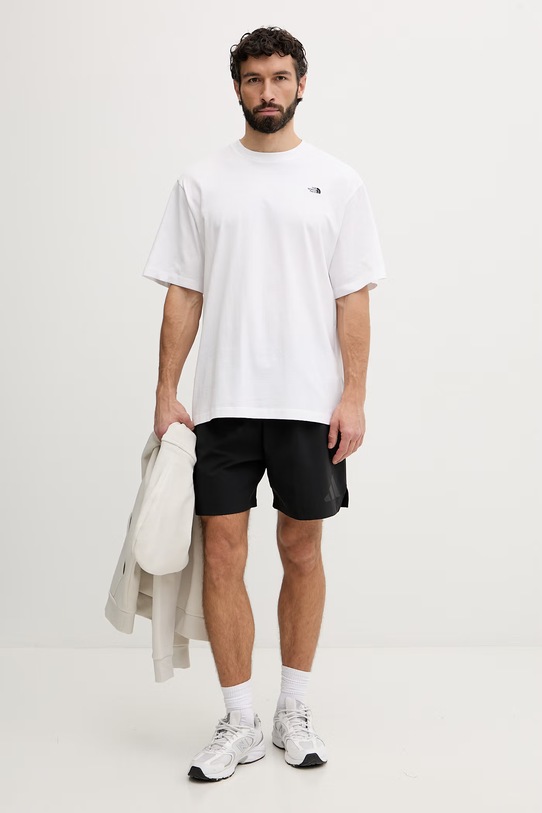 The North Face t-shirt męski bawełniany Essential Simple Dome NF0A8EVWFN41 biały SS26