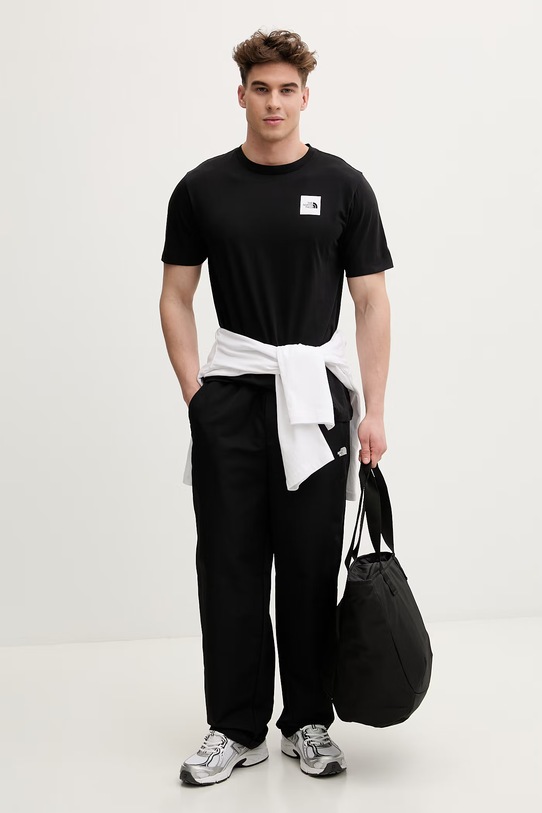 The North Face t-shirt męski z bawełną Evolution NF0A8G9CJK31 czarny SS26