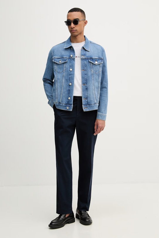 Tommy Hilfiger tričko pánske bavlnené UM0UM03643 sivá SS26