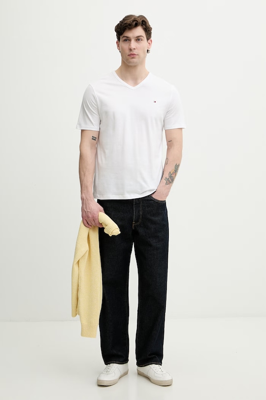 Tommy Hilfiger tričko pánske bavlnené 3-balenie UM0UM03865 biela SS26