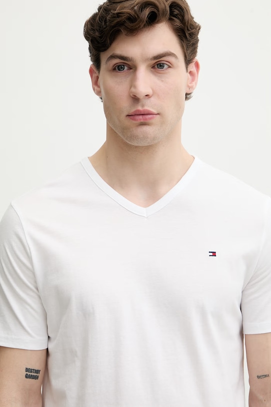 Tommy Hilfiger tričko pánske bavlnené 3-balenie biela UM0UM03865