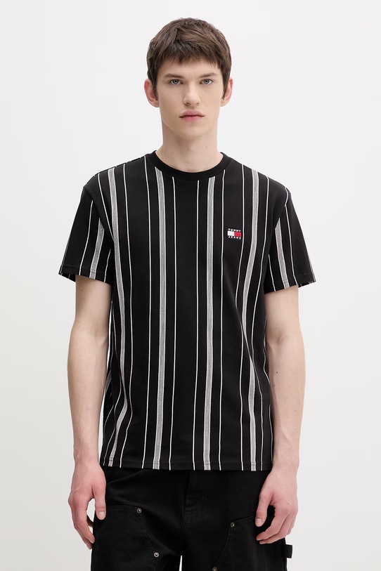 Tommy Jeans t-shirt męski bawełniany czarny DM0DM21939