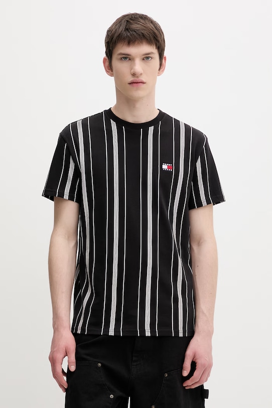 Tommy Jeans t-shirt męski bawełniany czarny DM0DM21939