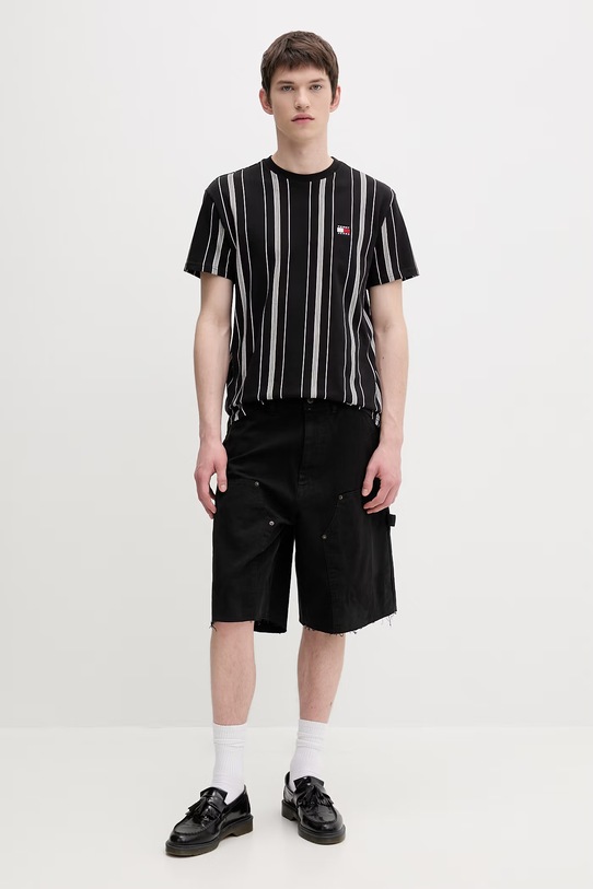 Tommy Jeans t-shirt męski bawełniany DM0DM21939 czarny SS26