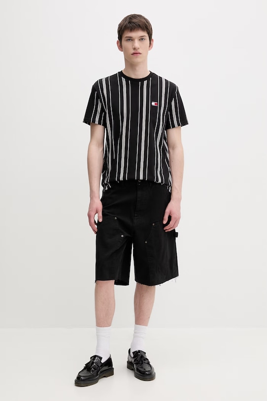 Tommy Jeans t-shirt męski bawełniany DM0DM21939 czarny SS26