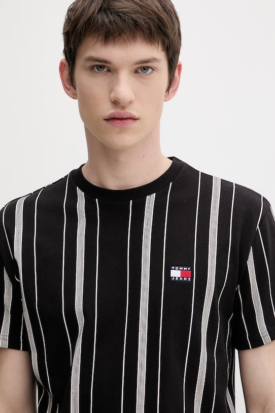 Tommy Jeans t-shirt męski bawełniany czarny DM0DM21939