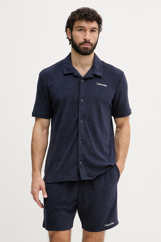 Calvin Klein Camicia da uomo LV00NM2988 blu navy SS26