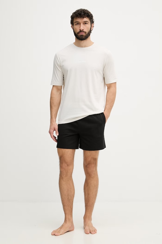 Calvin Klein t-shirt da uomo con cotone LV00NM3021 beige SS26