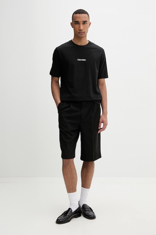 Calvin Klein majica za muškarce s pamukom LV00NM3021 crna SS26