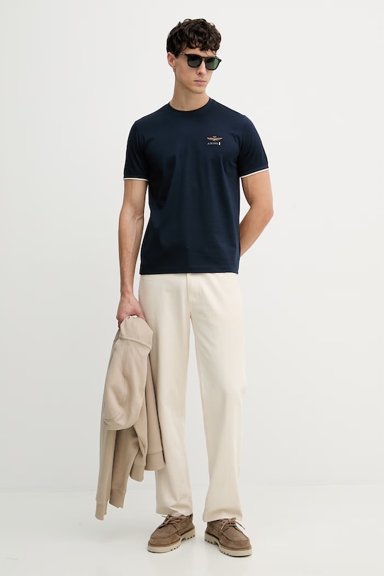 Aeronautica Militare t-shirt męski bawełniany TS2508UJ00682 granatowy SS26