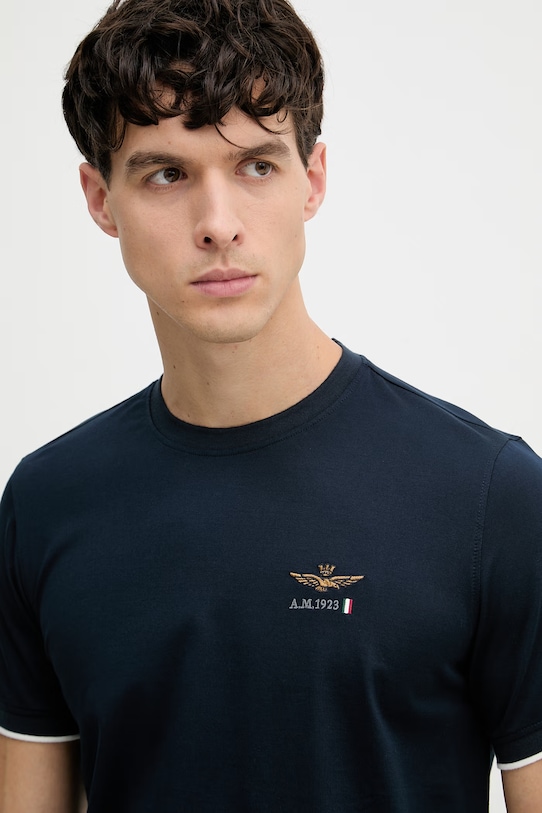 Aeronautica Militare t-shirt męski bawełniany TS2508UJ00682 granatowy
