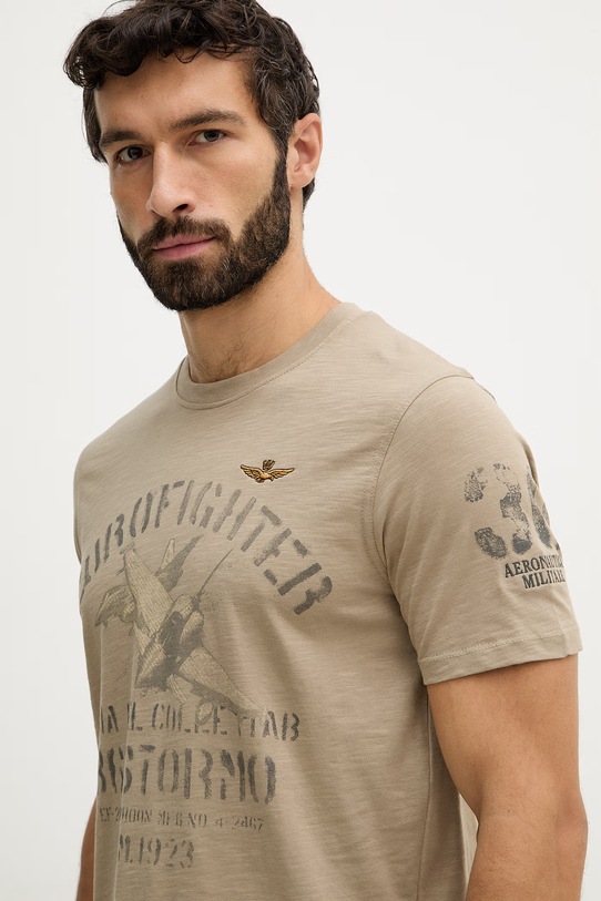 Aeronautica Militare t-shirt bawełniany zielony TS2525UJ00686