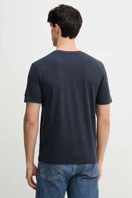 Odzież Aeronautica Militare t-shirt męski bawełniany TS2526UJ00686 granatowy