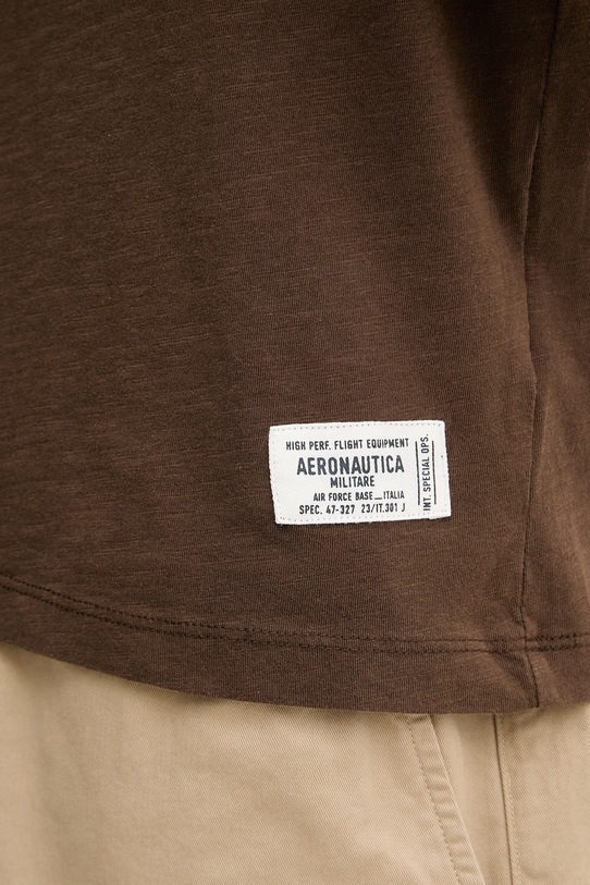Aeronautica Militare t-shirt męski bawełniany TS2526UJ00686 brązowy