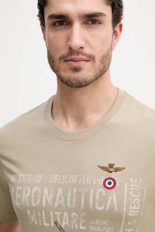 Aeronautica Militare t-shirt bawełniany zielony TS2528UJ00641