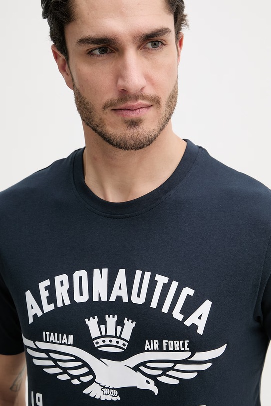 Aeronautica Militare t-shirt bawełniany granatowy TS2533UJ00641
