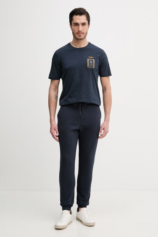 Aeronautica Militare t-shirt bawełniany TS2534UJ00641 granatowy SS26
