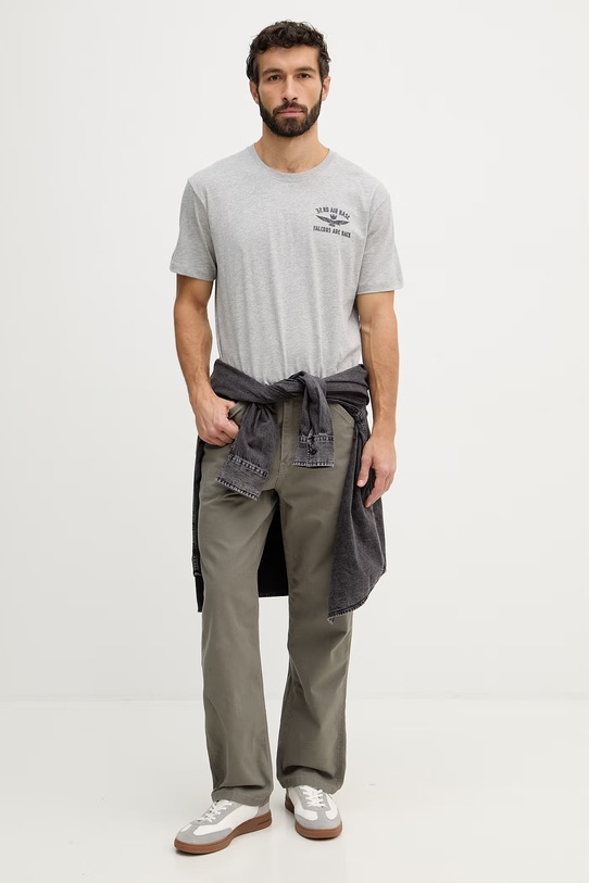 Aeronautica Militare t-shirt bawełniany TS2539UJ00727 szary SS26