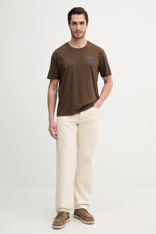 Bavlnené tričko Aeronautica Militare TS2539UJ00727 hnedá SS26