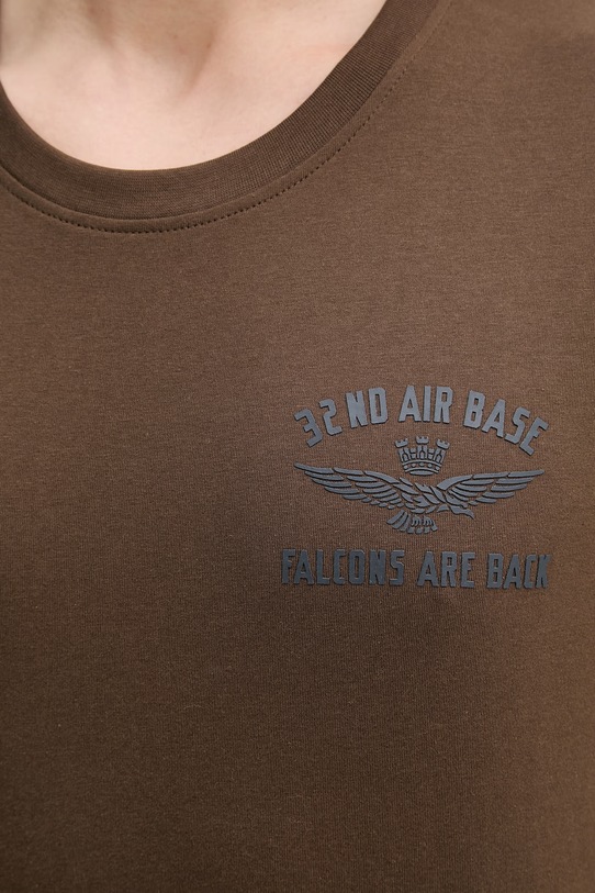 Bavlnené tričko Aeronautica Militare TS2539UJ00727 hnedá