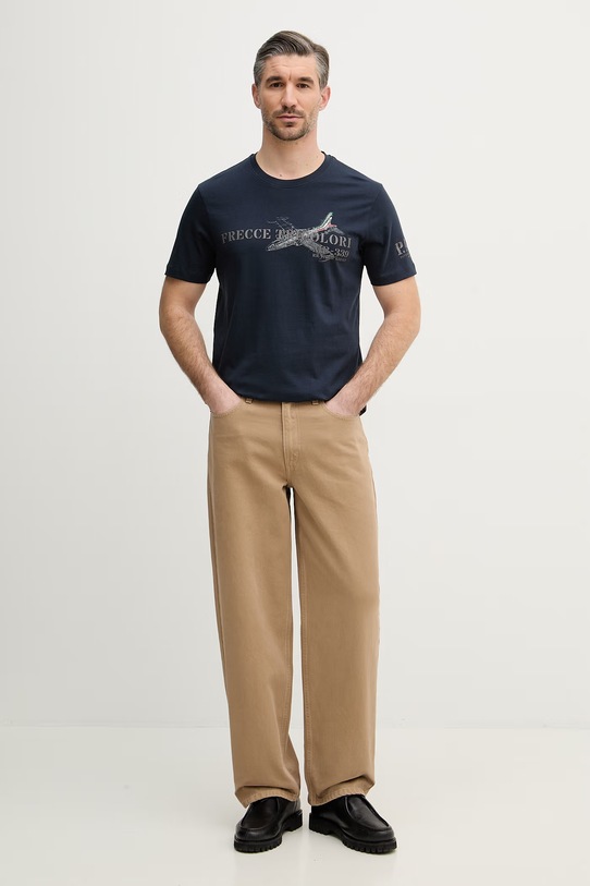 Aeronautica Militare t-shirt bawełniany TS2541UJ00727 granatowy SS26