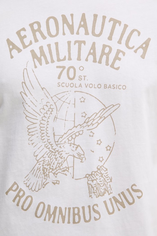 Aeronautica Militare t-shirt bawełniany TS2542UJ00641 biały