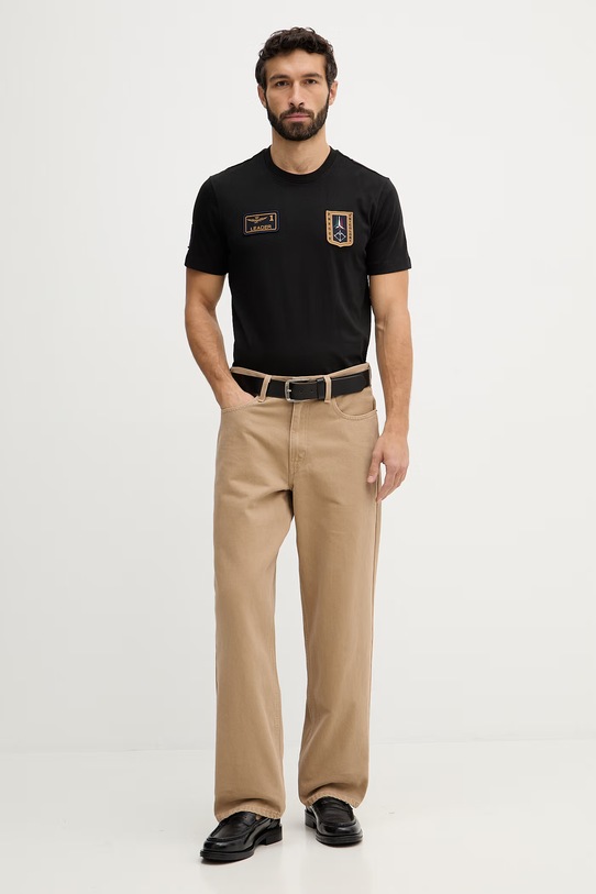 Aeronautica Militare t-shirt bawełniany TS2544UJ00592 czarny SS26