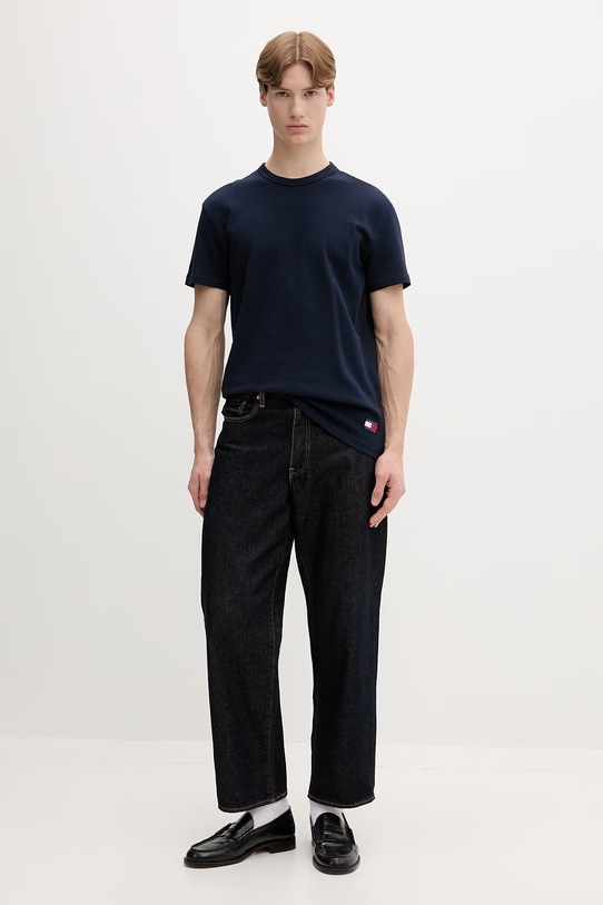 Tommy Jeans T-shirt basic męski bawełniany DM0DM22529 granatowy SS26