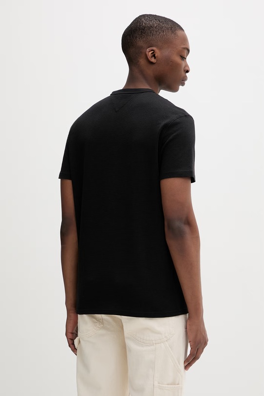 Odzież Tommy Jeans T-shirt basic męski bawełniany DM0DM22529 czarny