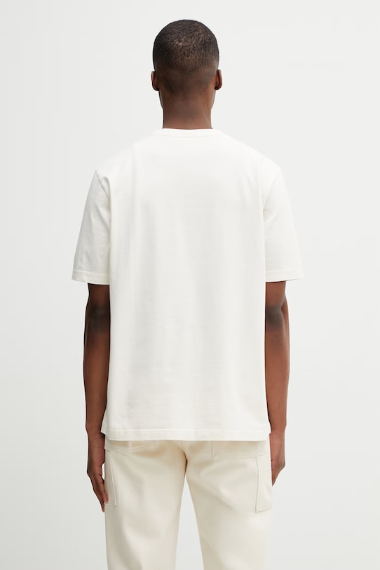 Odzież Maison Kitsuné T-shirt bawełniany męski QM00100KJ7025 beżowy