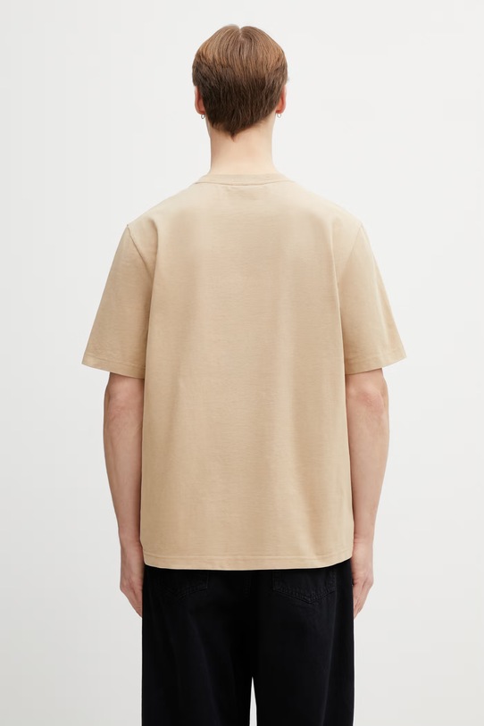 Одяг Бавовняна футболка Maison Kitsuné Dressed Fox QM00101KJ7025 бежевий