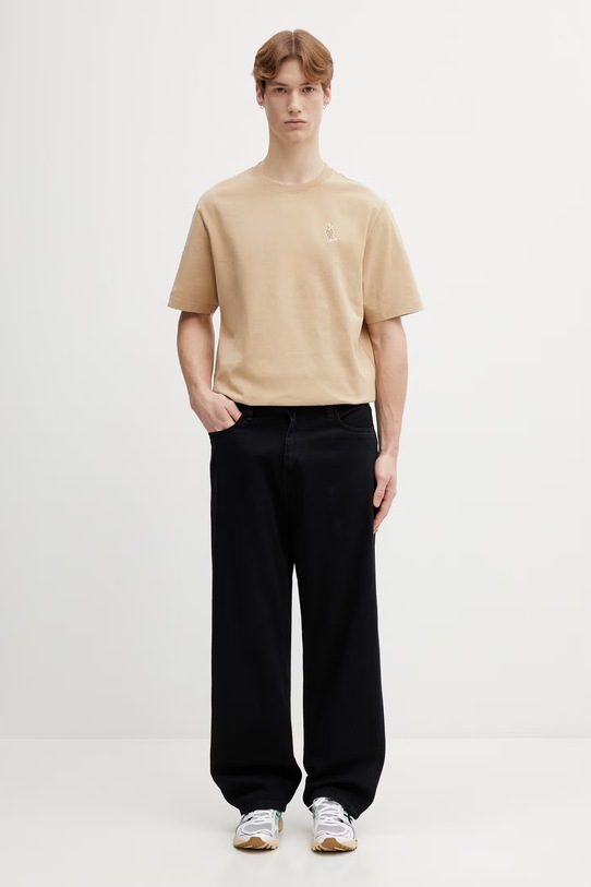 Бавовняна футболка Maison Kitsuné Dressed Fox QM00101KJ7025 бежевий