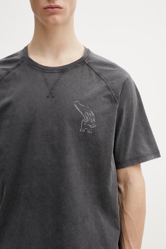 Бавовняна футболка Maison Kitsuné Fountain Stamp сірий QM00103KJ7036