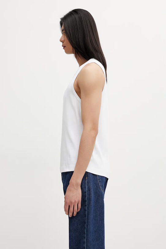 Maison Kitsuné top bawełniany męski QM00600KA0033 biały SS26