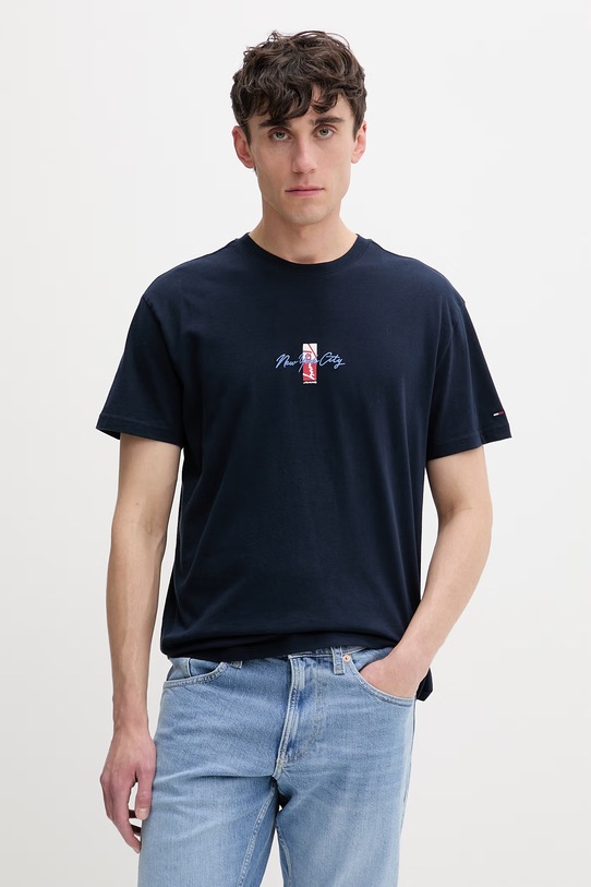 Îmbrăcăminte Tommy Jeans tricou pentru bărbați, din bumbac DM0DM22532 bleumarin