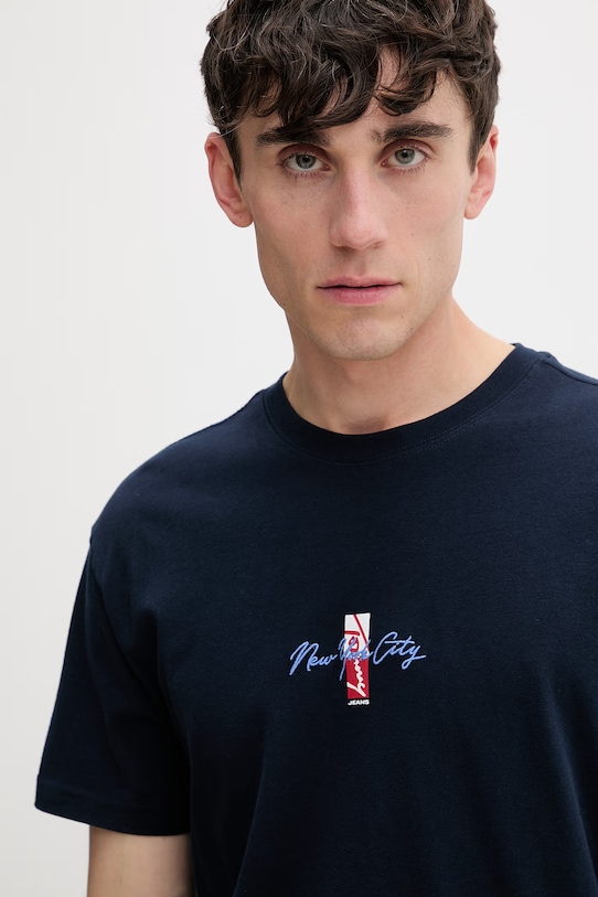 Tommy Jeans tricou pentru bărbați, din bumbac bleumarin DM0DM22532