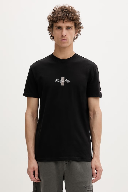 Odzież Tommy Jeans t-shirt męski bawełniany DM0DM22532 czarny