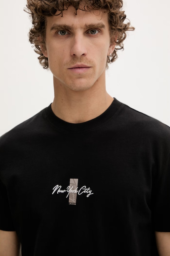 Tommy Jeans t-shirt męski bawełniany czarny DM0DM22532